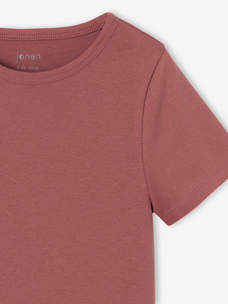 Lot de 2 T-shirts courts fille encre+vieux rose - vertbaudet enfant 