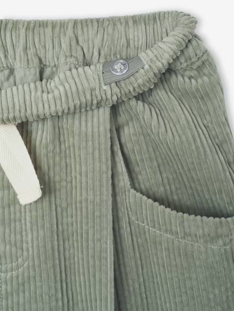 Pantalon fille velours forme loose chocolat+vert de gris+vieux rose - vertbaudet enfant 