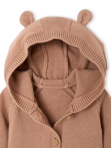 Combinaison bébé à capuche manches longues beige - vertbaudet enfant 