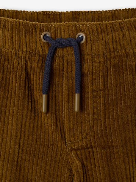 Wijde ribfluwelen broek jongen cappuccino+korstmos - vertbaudet enfant 