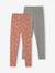 Set van 2 Basics meisjesleggings donkergrijs+kaki+rozenhout+saliegroen - vertbaudet enfant 