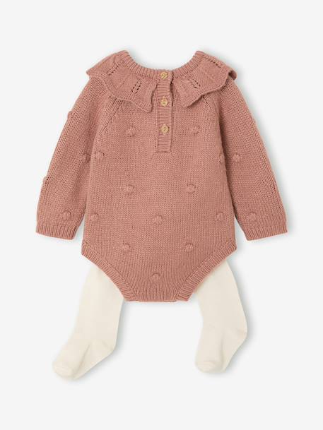 Ensemble barboteuse et collants naissance blush - vertbaudet enfant 