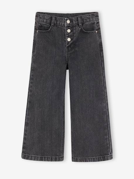 Wijde jeans voor meisjes zwart denim - vertbaudet enfant 
