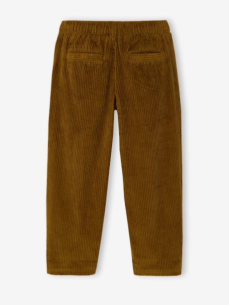 Wijde ribfluwelen broek jongen cappuccino+korstmos - vertbaudet enfant 