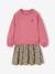 Robe bi-matière fille anthracite+écru+mauve+vert sauge - vertbaudet enfant 