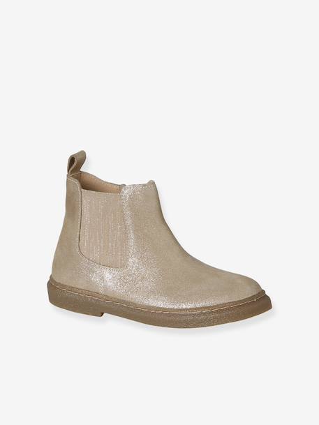 Leren kinderboots met rits goudgeel - vertbaudet enfant 