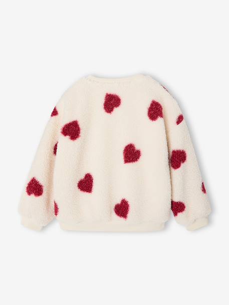 Sweat fille manches longues col rond camel+écru - vertbaudet enfant 