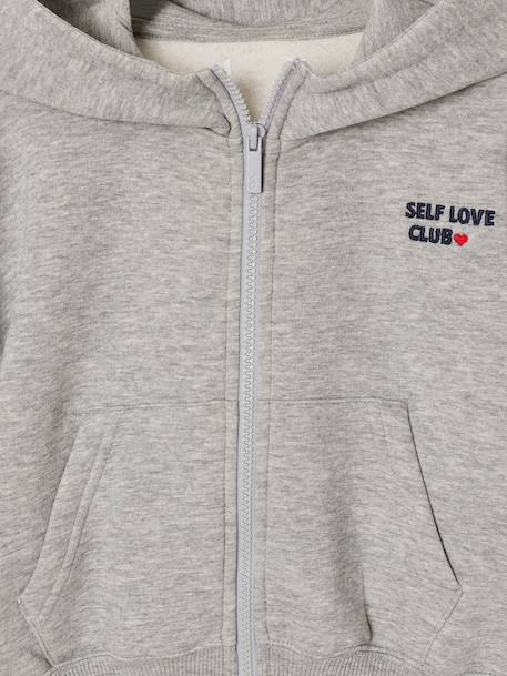 Ensemble jogging fille sweat zippé gris chiné - vertbaudet enfant 
