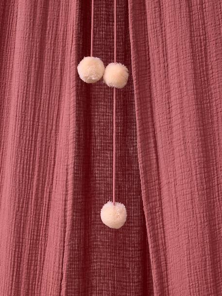Katoengaas bedframe EAU DE ROSE beige poudré+kaneel+roze+rozen+saliegroen - vertbaudet enfant 