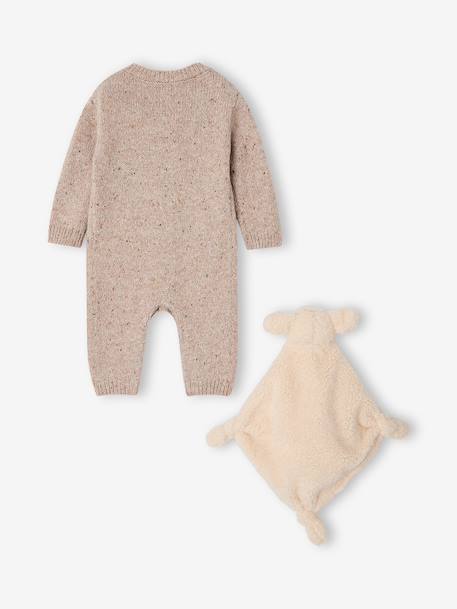 Ensemble combinaison et doudou naissance beige chiné - vertbaudet enfant 