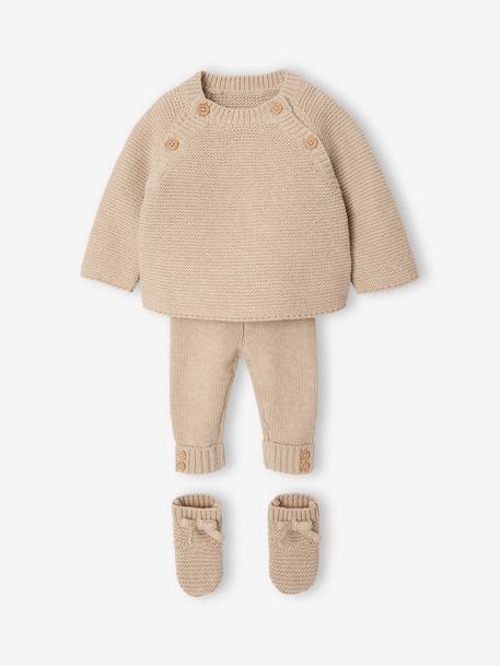 3-delige newbornset unisex gemêleerd beige - vertbaudet enfant 