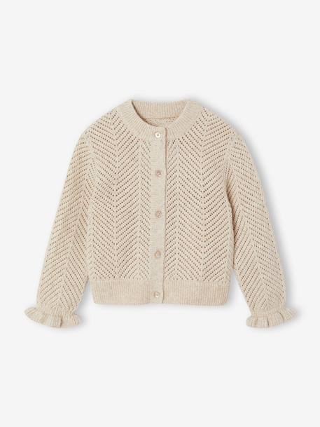 Gilet fille manches longues beige - vertbaudet enfant 