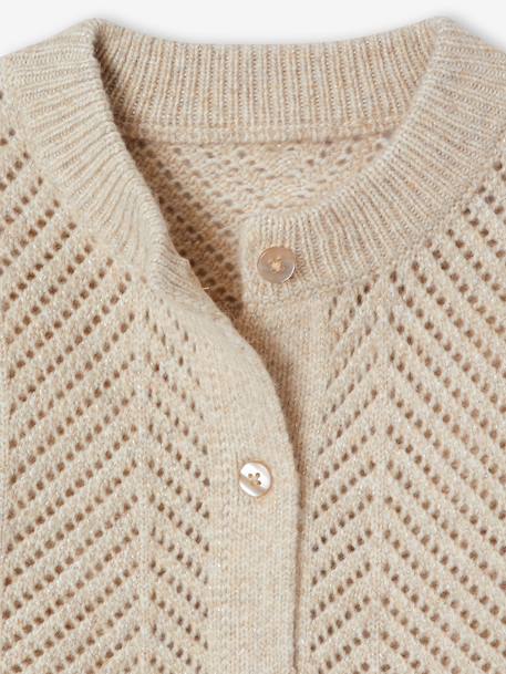 Gebreid vest met lange mouwen beige - vertbaudet enfant 