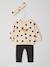 Ensemble bébé fille 3 pièces sweat + legging + bandeau personnalisable anthracite+beige poudré+marine - vertbaudet enfant 