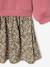 Robe bi-matière fille anthracite+écru+mauve+vert sauge - vertbaudet enfant 