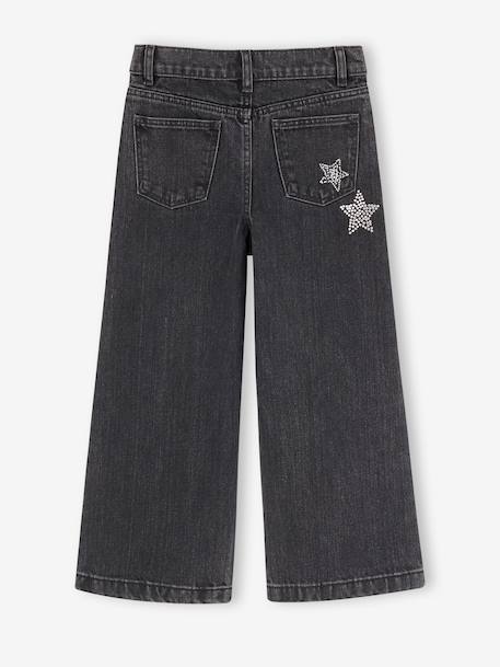 Wijde jeans voor meisjes zwart denim - vertbaudet enfant 