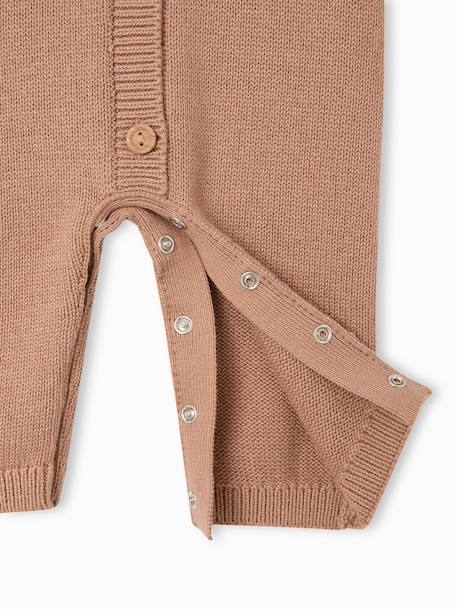 Combinaison bébé à capuche manches longues beige - vertbaudet enfant 