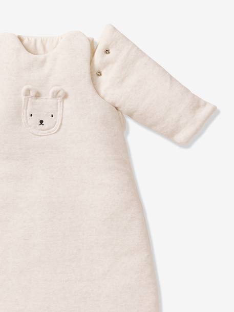 Gigoteuse velours manches amovibles` beige chiné - vertbaudet enfant 