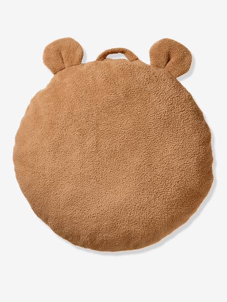Coussin de sol ourson sherpa beige - vertbaudet enfant 