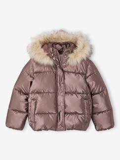 Meisje-Donsjack met capuchon voor meisjes met fleece voering