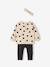 Personaliseerbare sweater + legging + haarband babymeisje antraciet+beige (poederkleur)+marineblauw - vertbaudet enfant 