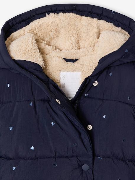 Doudoune à capuche fille bleu+marine - vertbaudet enfant 
