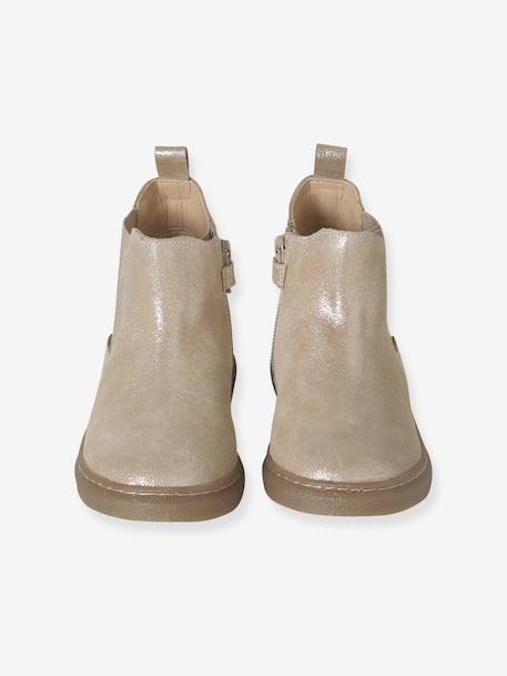 Leren kinderboots met rits goudgeel - vertbaudet enfant 