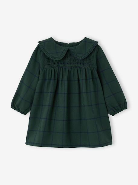 Robe bébé en flanelle vichy terracotta+vert - vertbaudet enfant 
