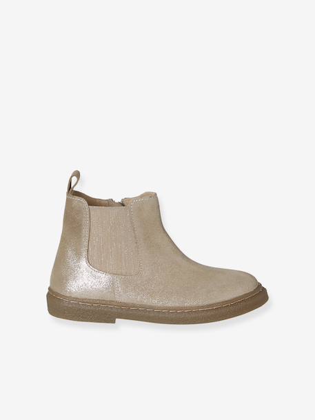 Leren kinderboots met rits goudgeel - vertbaudet enfant 