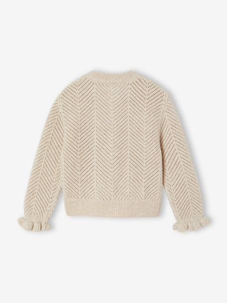 Gebreid vest met lange mouwen beige - vertbaudet enfant 