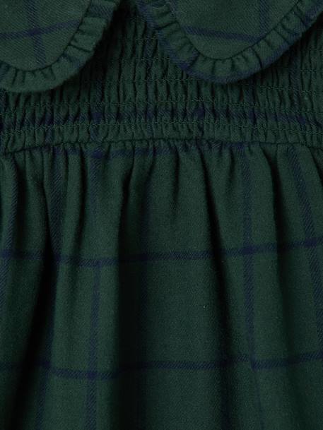 Babyjurk in flanellen ruitjesmotief groen+terracotta - vertbaudet enfant 