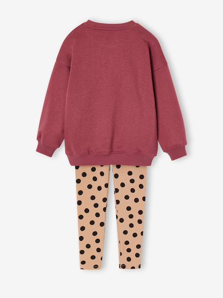 Sweatshirt en legging set meisje donkerpaars - vertbaudet enfant 