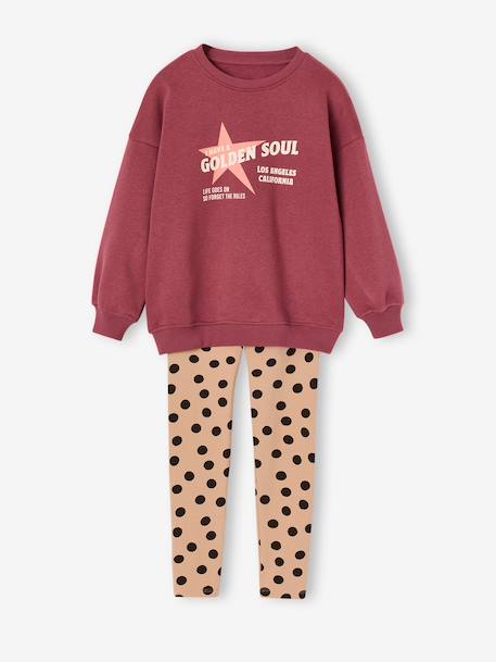 Ensemble sweat et legging fille violine - vertbaudet enfant 