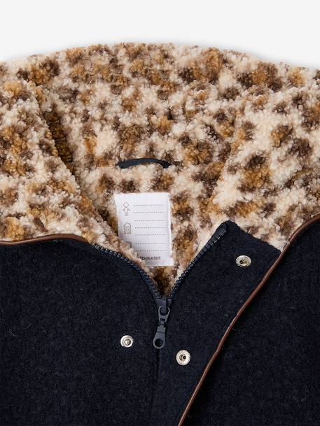 Meisjesjas met capuchon kameel+marineblauw - vertbaudet enfant 