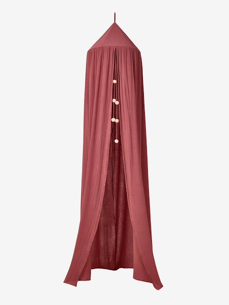 Katoengaas bedframe EAU DE ROSE beige poudré+kaneel+roze+rozen+saliegroen - vertbaudet enfant 