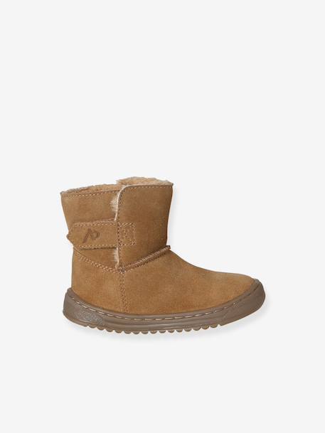Chaussures premiers pas bébé boots cuir marron - vertbaudet enfant 