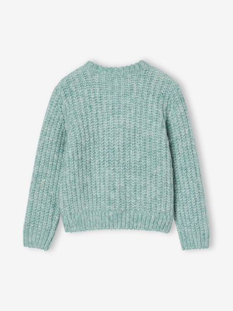 Wijd vest van schuimbreiwerk meisjes donkerpaars+gemêleerd grijs+mintgroen+petrolblauw+rozen - vertbaudet enfant 