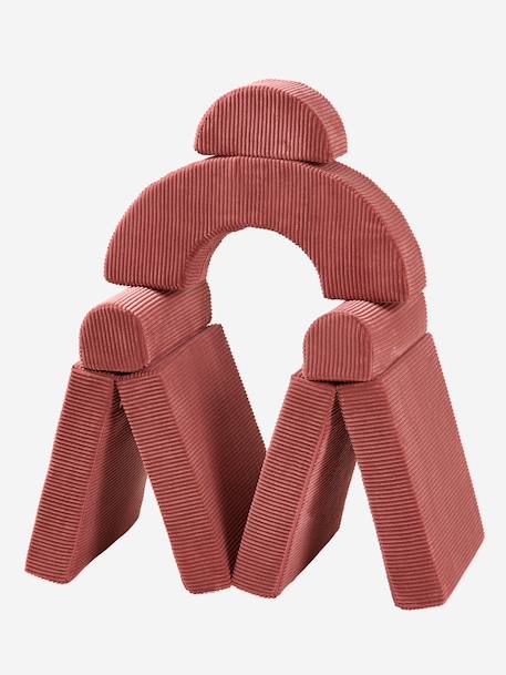 Modulaire schuimrubberen zetel beige+groen+rozen - vertbaudet enfant 