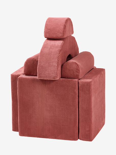 Modulaire schuimrubberen zetel beige+groen+rozen - vertbaudet enfant 