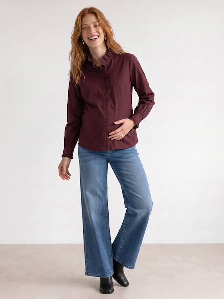 Zwangerschaps- en voedingsblouse pruim - vertbaudet enfant 