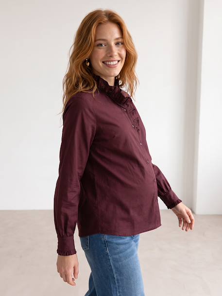 Zwangerschaps- en voedingsblouse pruim - vertbaudet enfant 