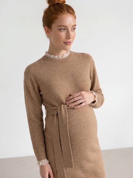Robe de grossesse manches longues taupe - vertbaudet enfant 