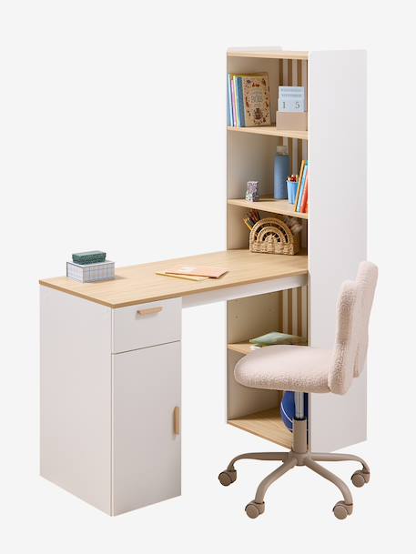 Bureau avec bibliothèque SOREN blanc - vertbaudet enfant 