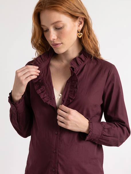 Zwangerschaps- en voedingsblouse pruim - vertbaudet enfant 