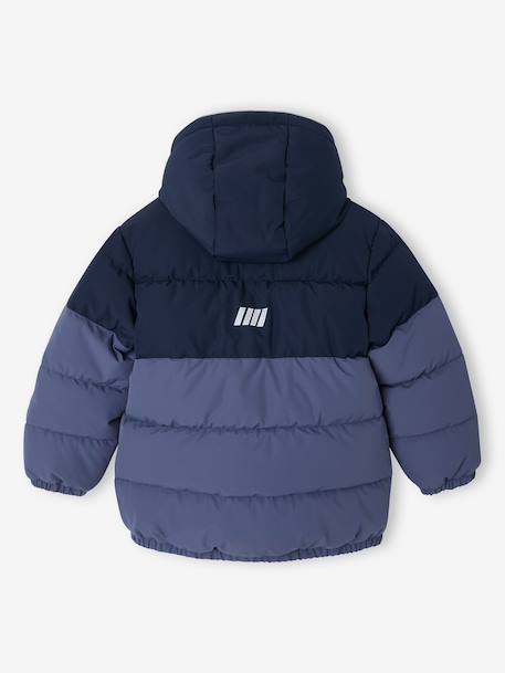 Jongensjas met capuchon blauw+roest - vertbaudet enfant 