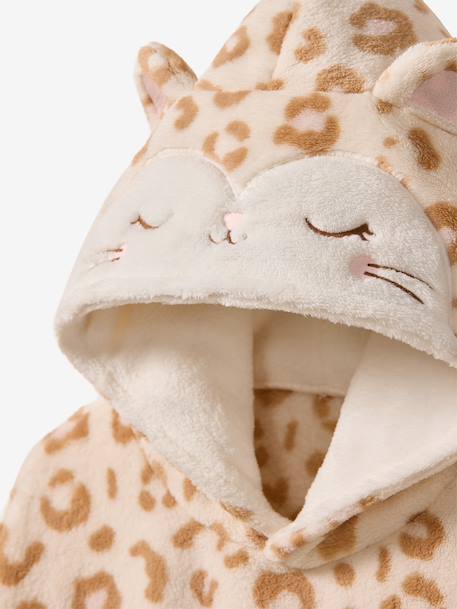Fleece dekenponcho voor meisjes ecru - vertbaudet enfant 
