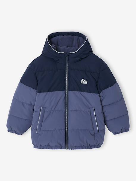 Jongensjas met capuchon blauw+roest - vertbaudet enfant 
