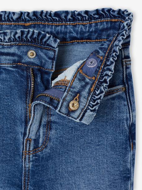 Slim jeans voor meisjes lichtblauw+middenblauw - vertbaudet enfant 