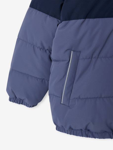 Jongensjas met capuchon blauw+roest - vertbaudet enfant 