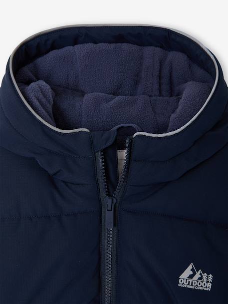 Jongensjas met capuchon blauw+roest - vertbaudet enfant 